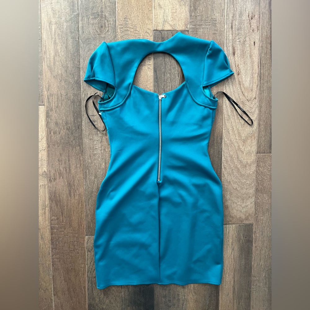 GUESS Bodycon Dress Teal 10 - Picture 4 of 4